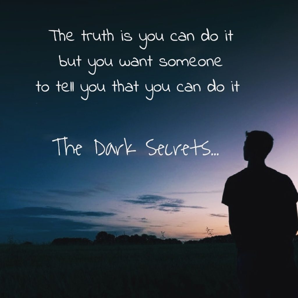 A motivational  quote on bitter truth of believing others than believing yourself.